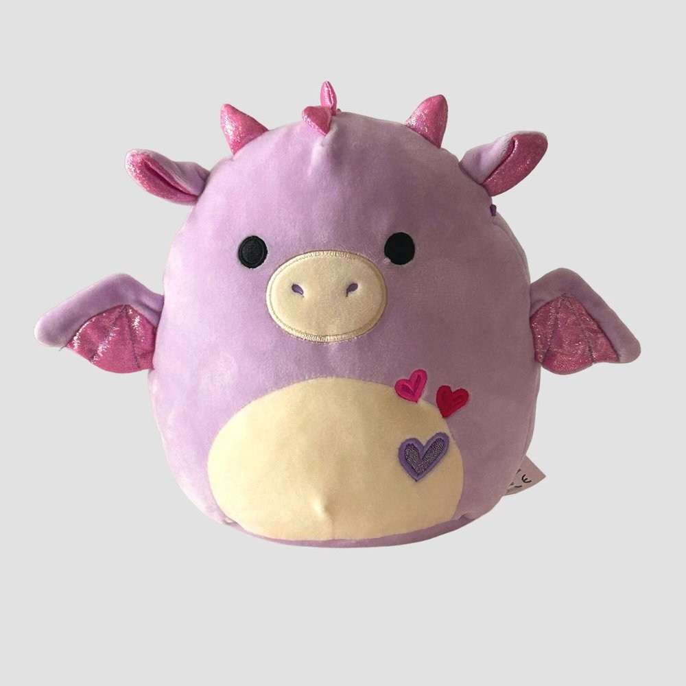 Squishmallows Plush Dina the Purple Dragon 8" Valentines Day Stuffed Animal Toy‎